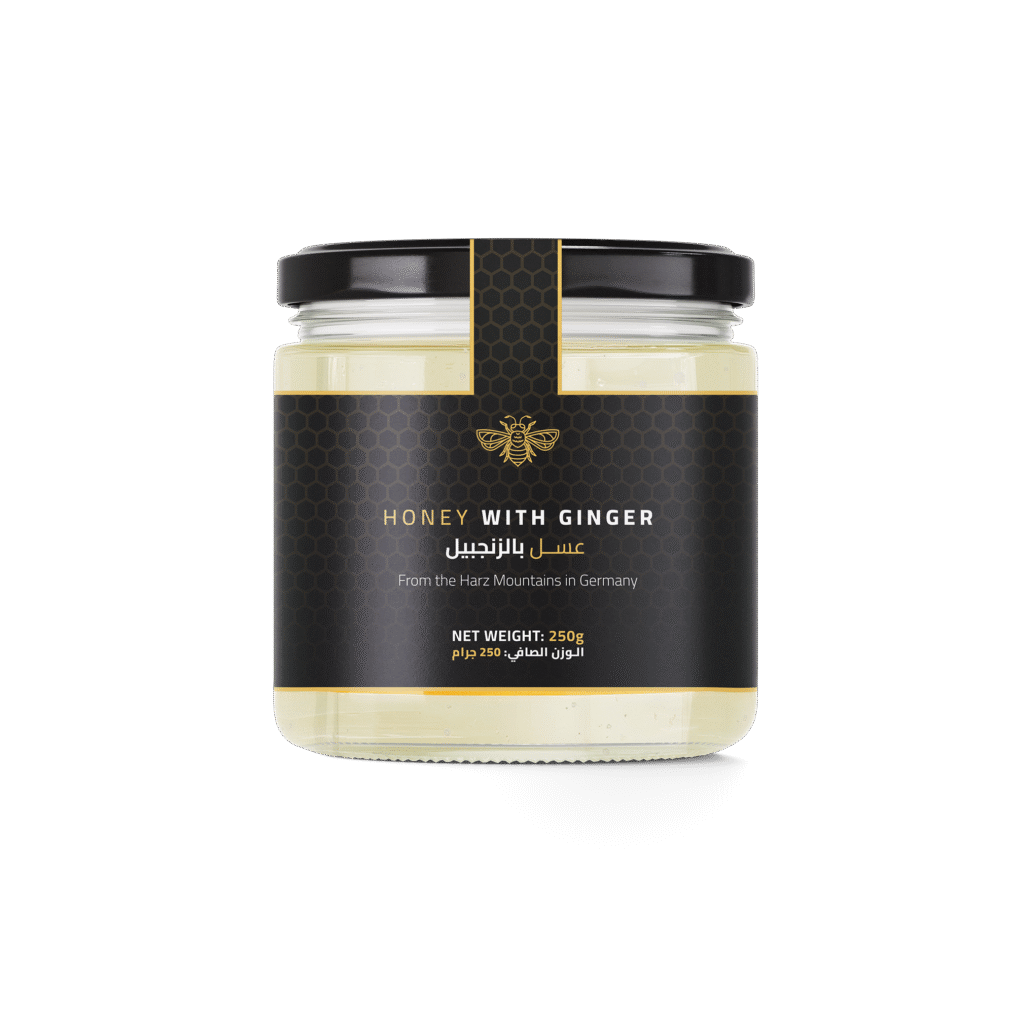 Honey with Ginger 250g by DW Power – premium natural honey blend from Harz Mountains, Germany