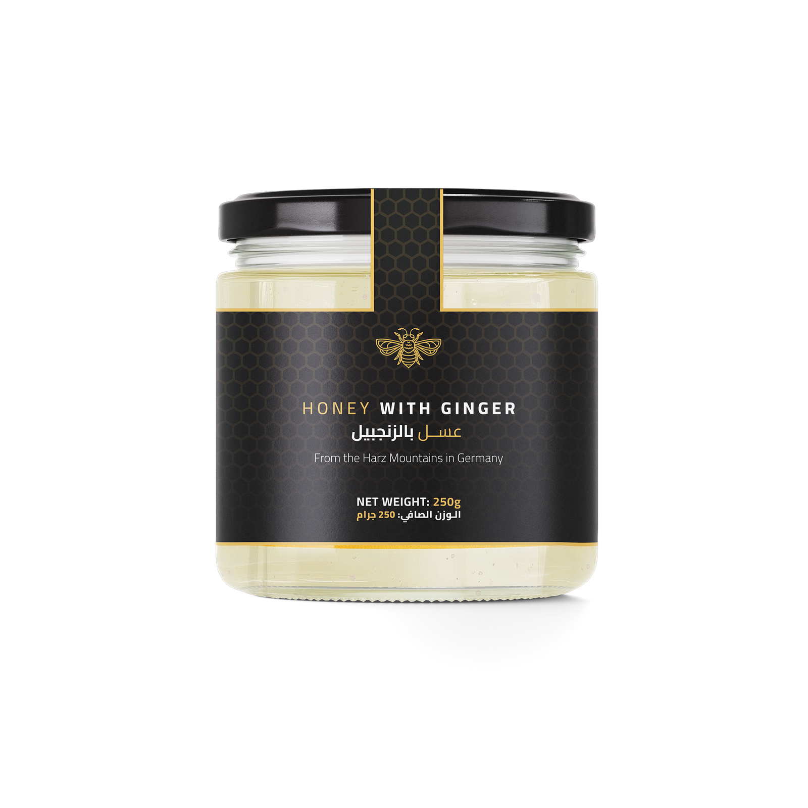 Honey with Ginger 250g by DW Power – premium natural honey blend from Harz Mountains, Germany