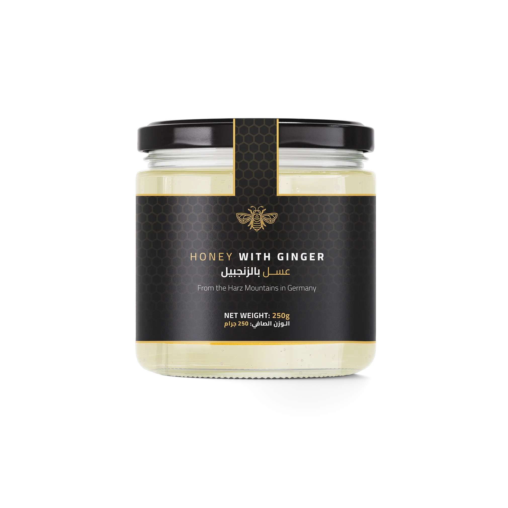 Honey with Ginger 250g by DW Power – premium natural honey blend from Harz Mountains, Germany