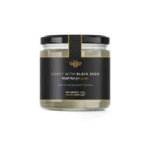 Raw Honey with Black Seed 250g by DW Power – premium honey blend with Nigella sativa from Harz Mountains, Germany