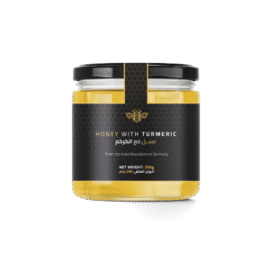 Raw Honey with Turmeric 250g by DW Power – premium honey blend from Harz Mountains, Germany