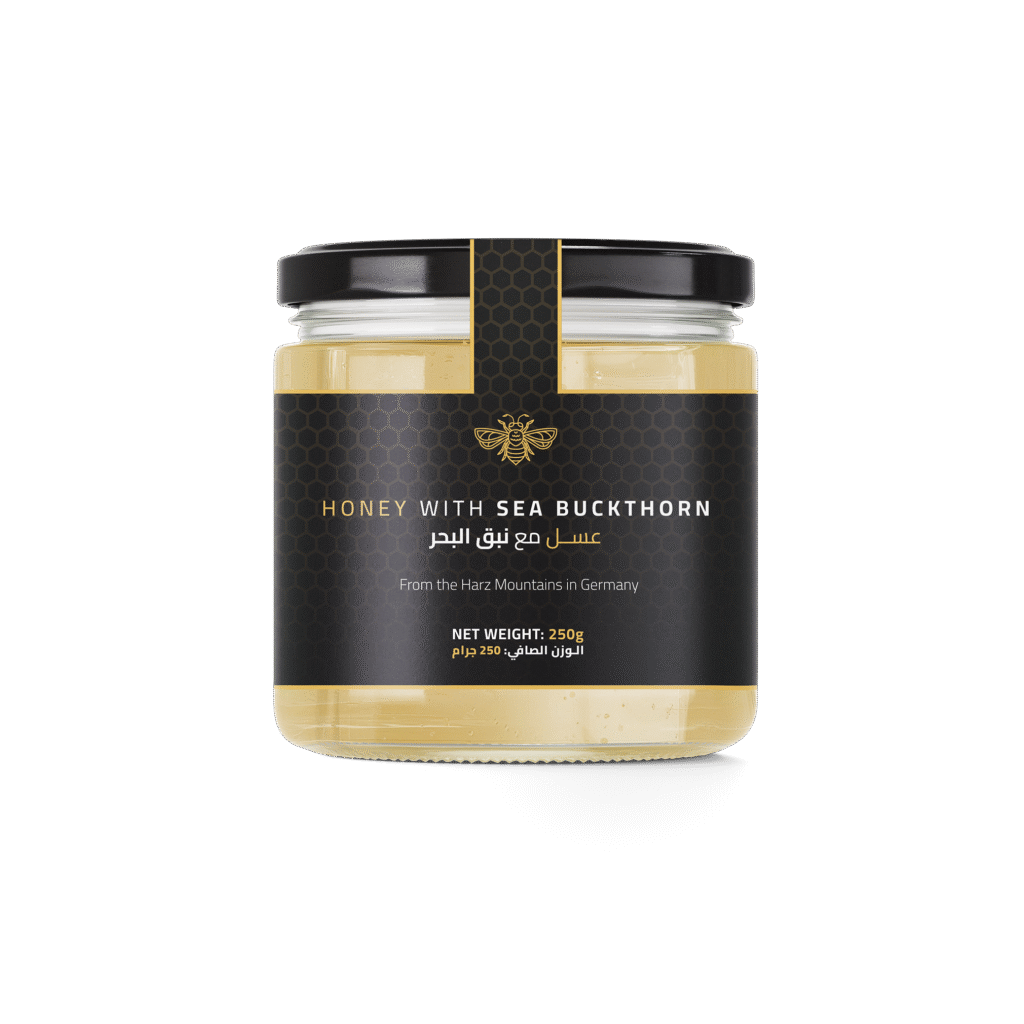 Honey with Sea Buckthorn 250g by DW Power – premium natural honey blend from Harz Mountains, Germany