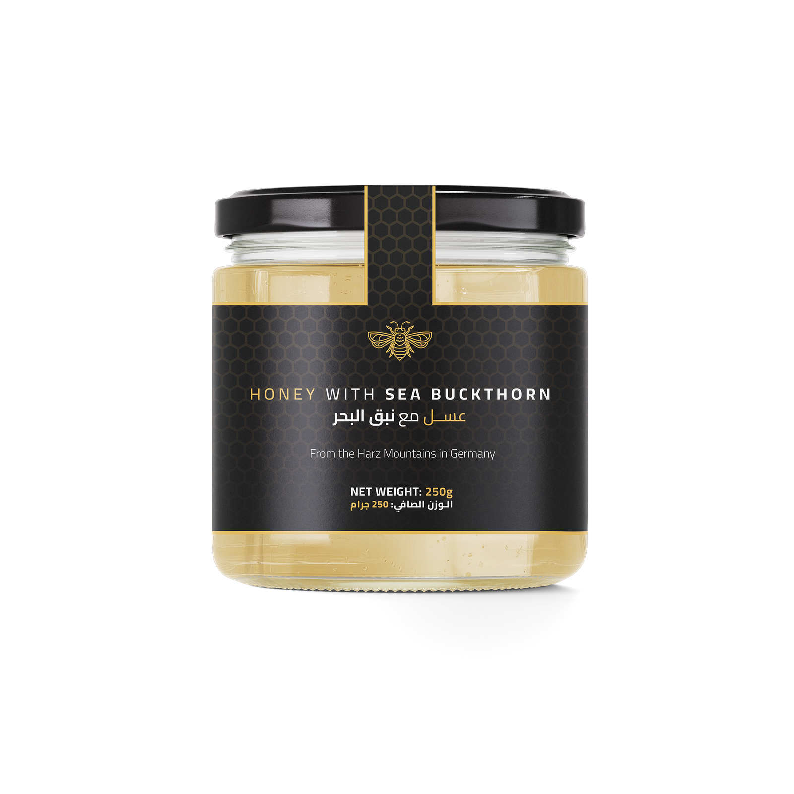 Honey with Sea Buckthorn 250g by DW Power – premium natural honey blend from Harz Mountains, Germany