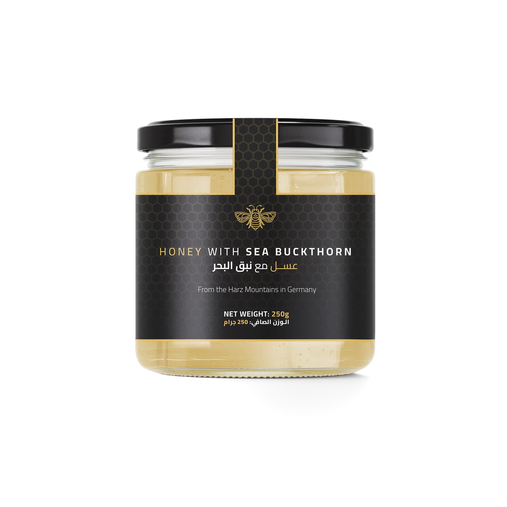 Honey with Sea Buckthorn 250g by DW Power – premium natural honey blend from Harz Mountains, Germany